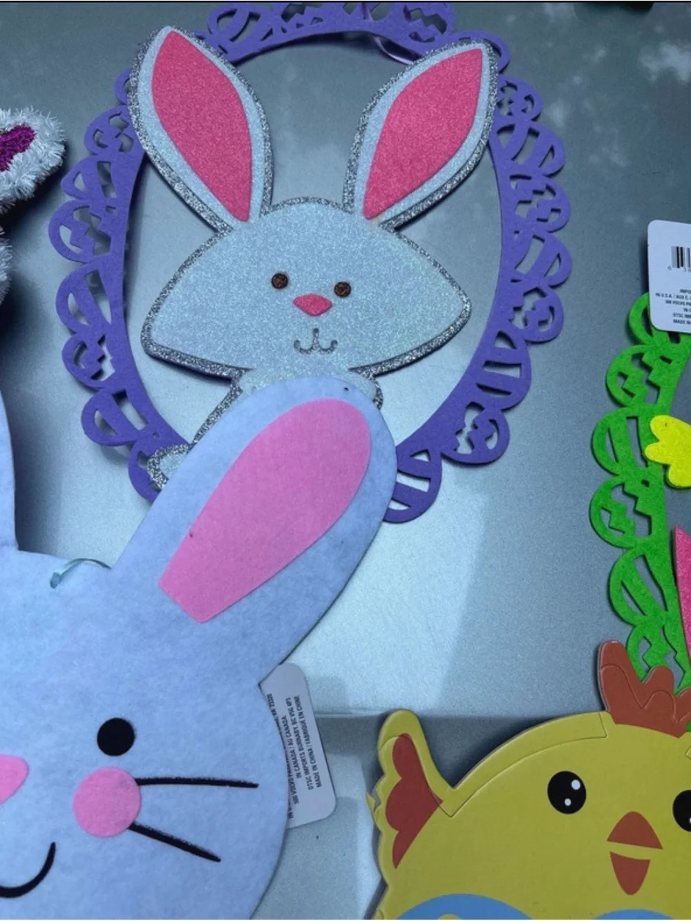 Easter Chick Foam Wall Hanging Decoration - Yellow & Pink